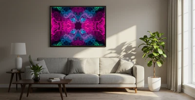 Shadow Pulse Geometry Abstract Digital Wall Art, Monochrome Motion Flow - Image 1 of 4