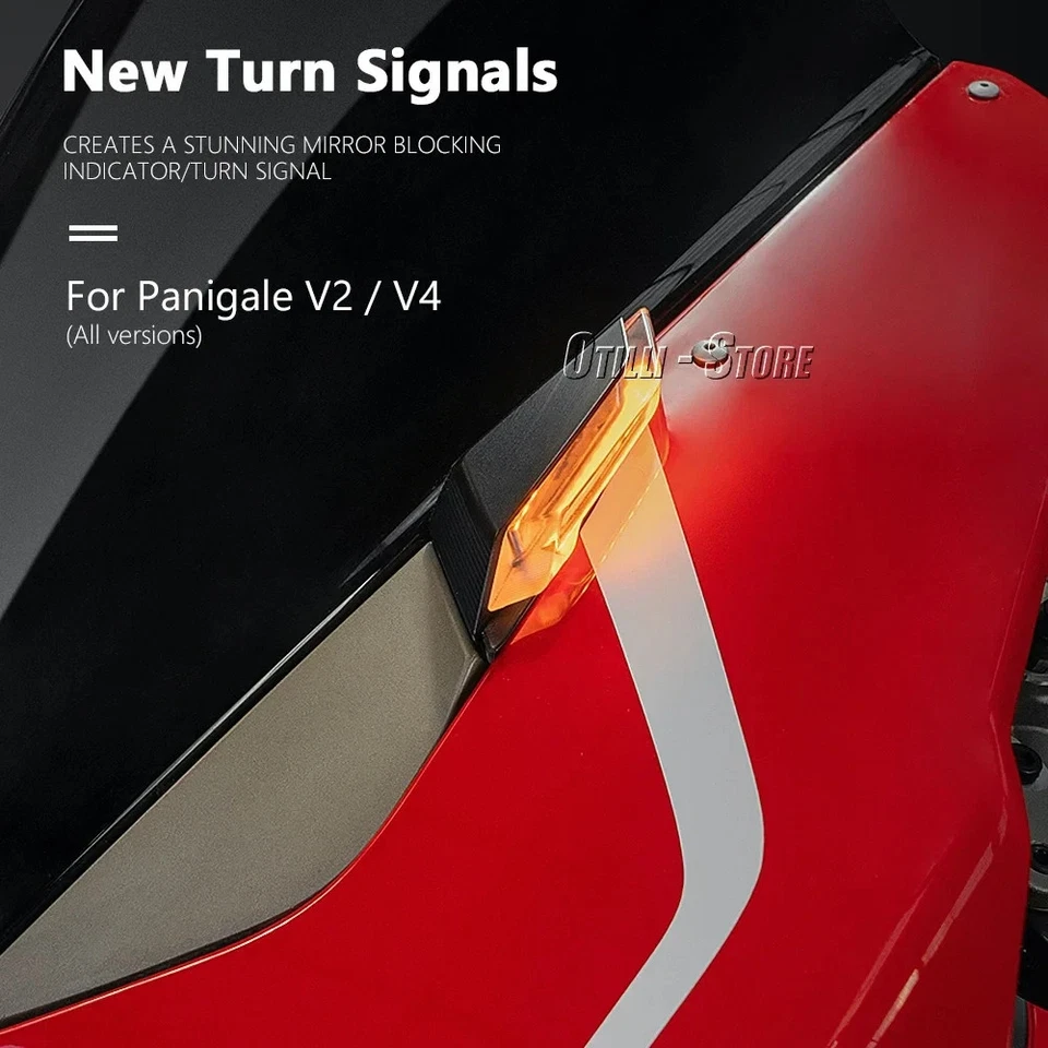 For Ducati PANIGALE V2 Panigale V4 V4S V4R Front Mirrors Turn Signal LED Light - Image 2 of 4