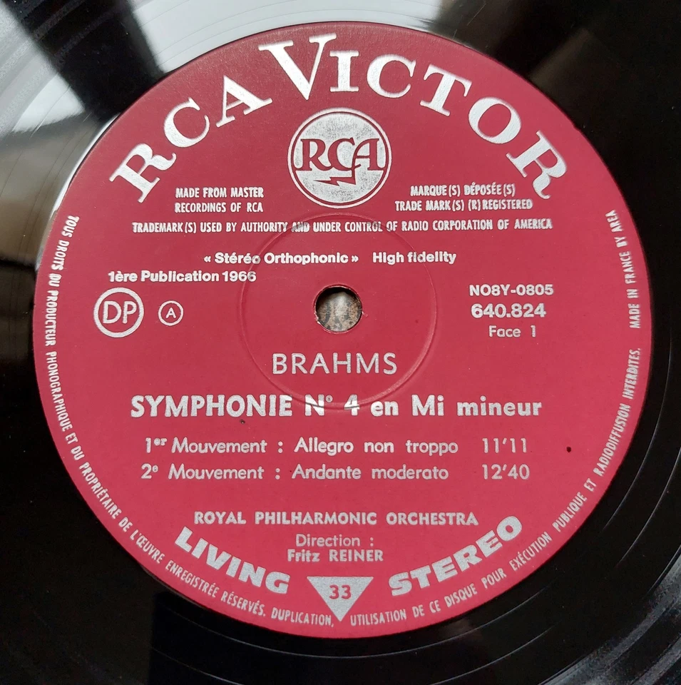JOHANNES BRAHMS LP (EX) SUPERBE ETAT : Symphonie N°4 en mi mineur - Photo 4/4