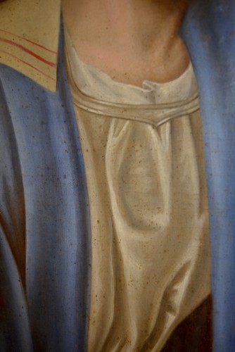 grande dipinto olio su tela raffigurante Madonna con Sant'Antonio epoca '800 - Foto 13 di 18