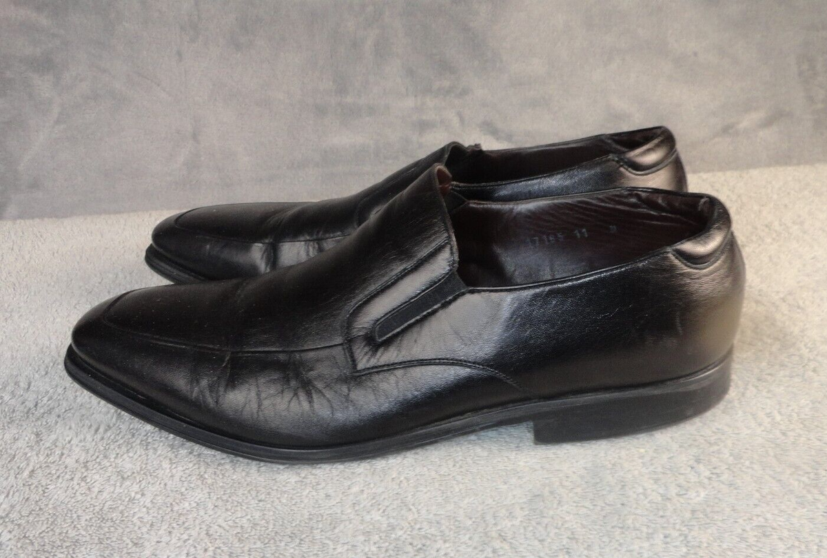 Magnanni Mens Miengo Black Leather Slip-On Almond Toe Loafers Shoes Size 11.5 Gentry Soft Men main image 4