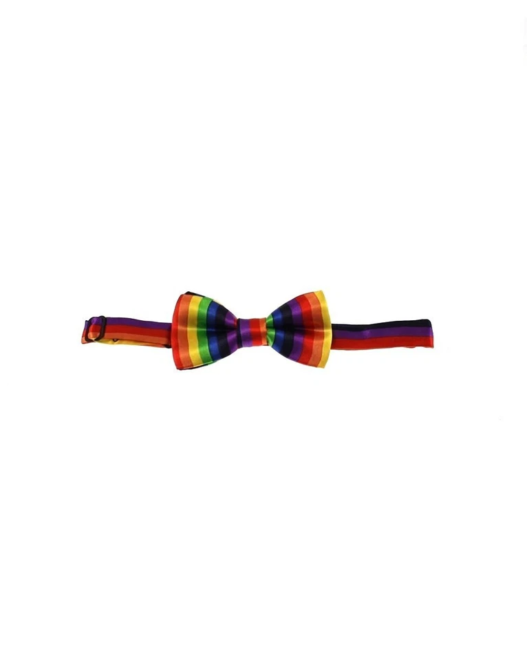 Zac's Alter Ego® Fancy Dress Rainbow Stripes Formal Bow Tie - Image 2 of 3