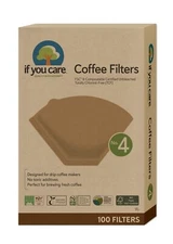 If You Care # 4 Cone Shaped Unbleached All Natural Compostable Coffee Filters...