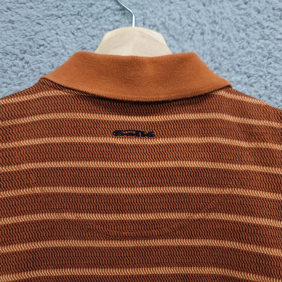 Camisa de golf Bolle para hombre L naranja a rayas polo manga corta exterior años 60 dos capas Foto 2 de 4