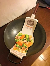 New Gibson Home Hammered Carbon Steel Wok, 13", Heavy Gauge, Thermal Treated