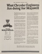 1924 Print Ad The Good Maxwell Automobile Chrysler Engineers Detroit,Michigan
