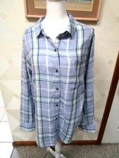 SO-BLUE/MULTI-CHECK-LONG SLEEVE-BUTTON UP-COLLAR-POCKET SHIRT-SIZE-XXL-NWT-$30