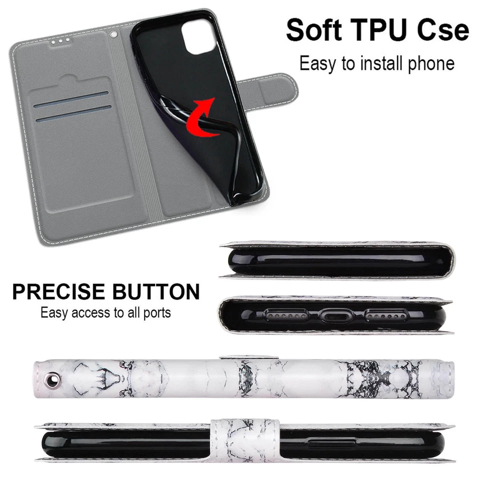 For Google Phone Case Magnetic Leather Wallet Flip Folio Stand + Lanyard Cover - Image 2 of 4