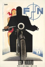Motorcycle Rider Fabrique 1925 Art Deco Bicycles Giclee Canvas Print 20x29