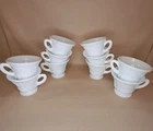 Set of 10 Vintage Colony Harvest Grape Milk Glass Footed Tea Cups Mug Indiana