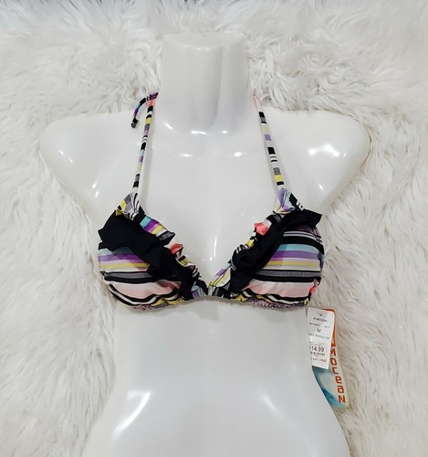 NWT InMocean Juniors Striped Bikini Top Size MEDIUM String Swim Bathing Suit - Picture 2 of 12