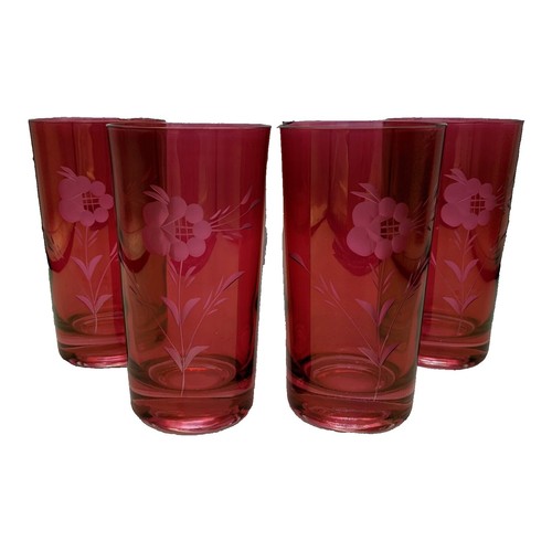 Vintage 1950s Federal Glass Tumbler Drinking Glass Yellow Pattern Crochet |  eBay