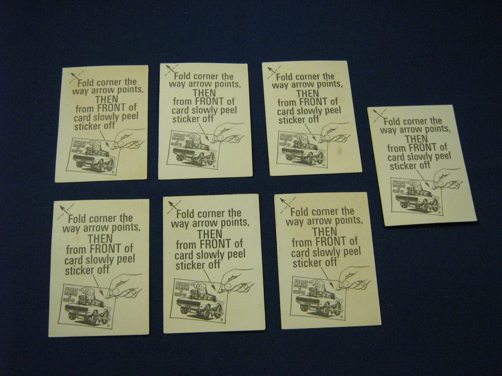 ODD RODS Donruss Hot Rod Car Trading Cards 1969 Set of 7 Cards Vintage