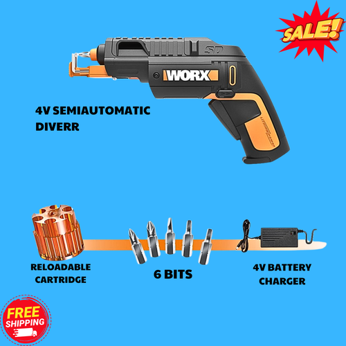 WORX WX255L Cordless Screw Driver w Screw Holder - Semi-Automatic, Open Box
