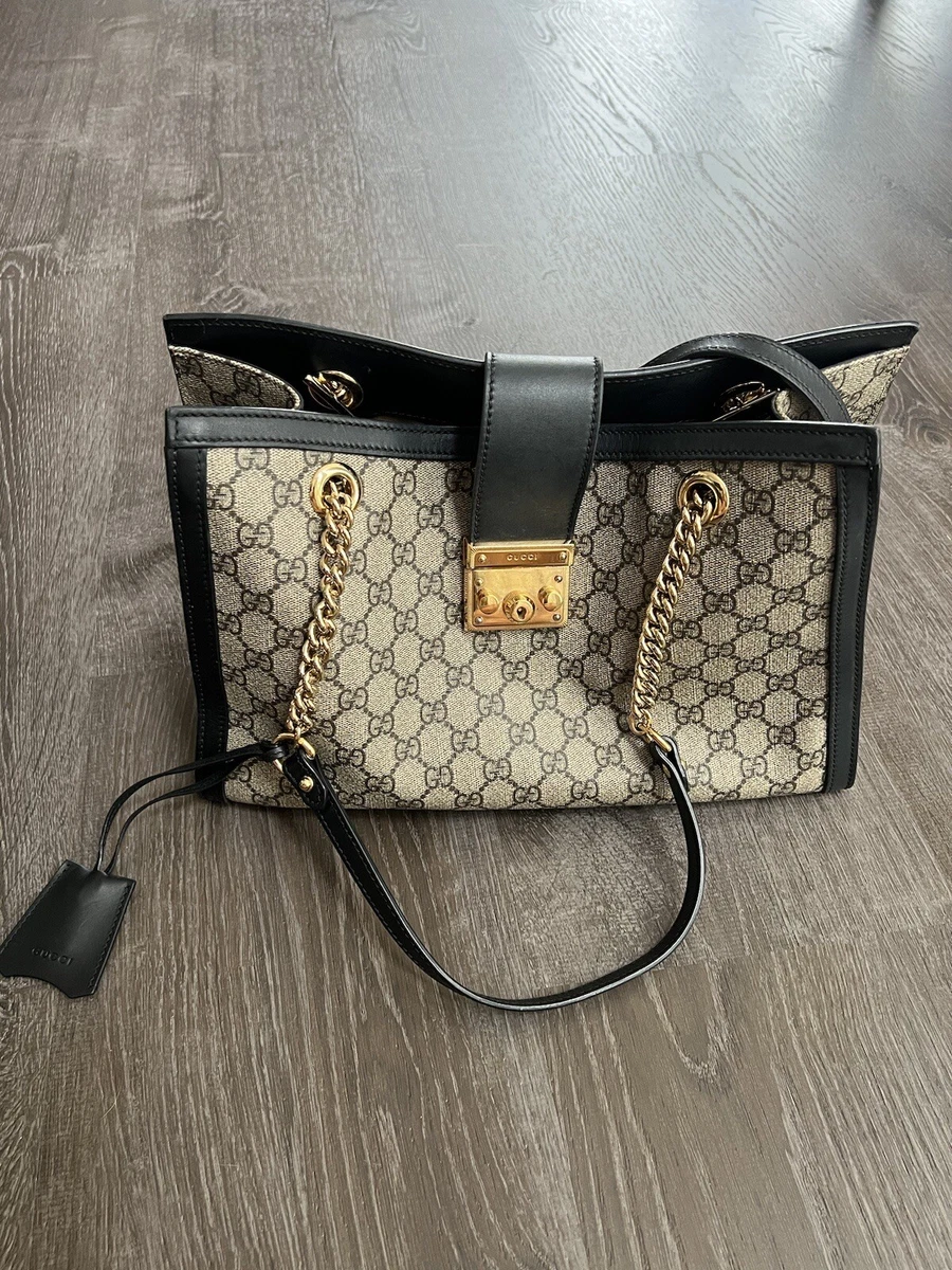 Gucci Padlock Medium GG Supreme Canvas Shoulder Bag