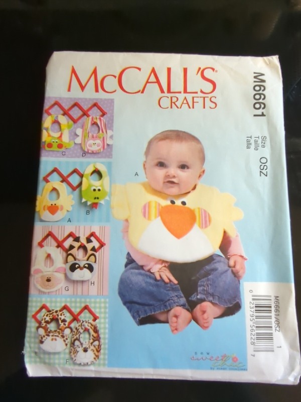 McCall’s Crafts Pattern #M6661 Baby Bibs with Appliques
