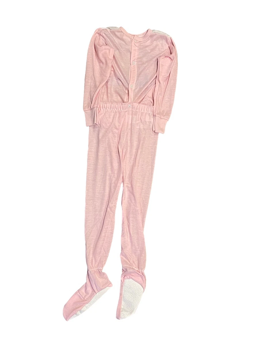 women's two piece footed pajamas