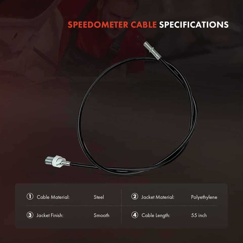 Cable velocímetro 55 pulgadas para Ford Mustang Ranger Bronco II Escort Fairmont Granada Foto 3 de 4