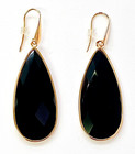 QVC Bronzo Italia Faceted Black Onyx Teardrop Dangle Earrings — photo 1