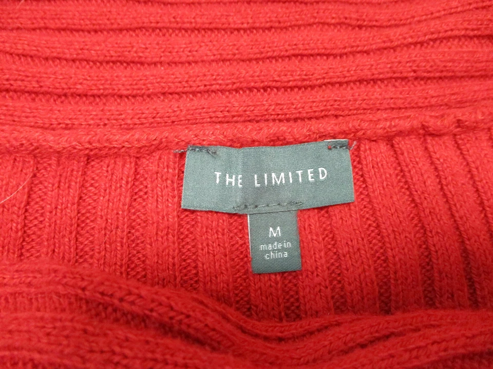 The Limited Sweater Medium Adult Red Cowl Neck Pullover Knit Casual Logo Womens - Image 3 of 4
