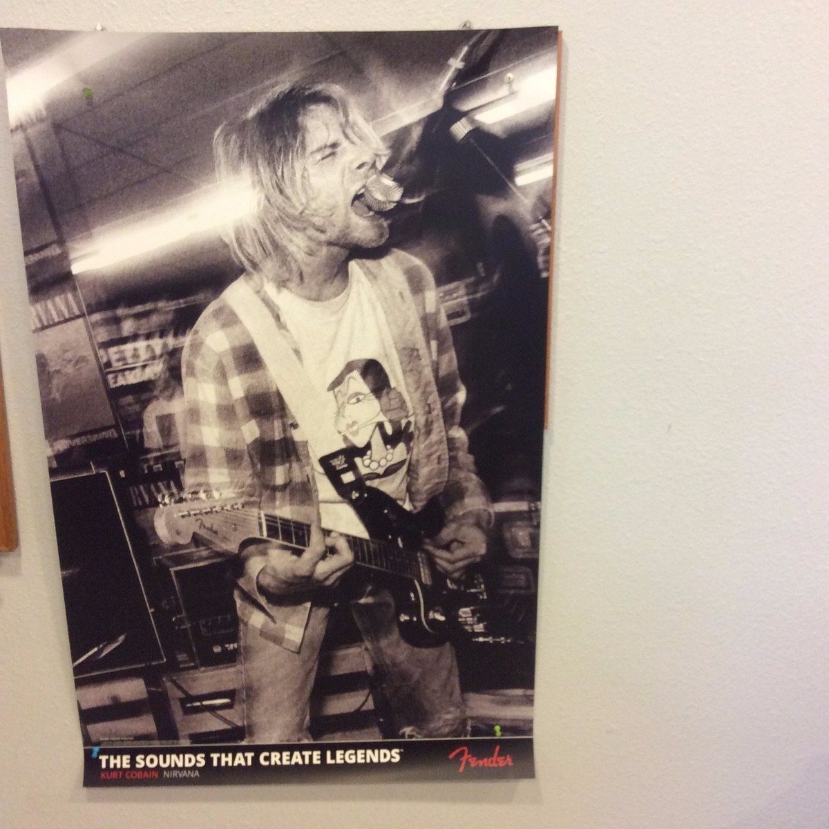 Nirvana Kurt Cobain poster Limited Fender Poster NEW , Has