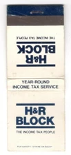 H&R Block The Income Tax People Vintage Matchbook Cover MO54