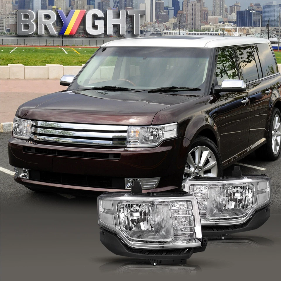 [Tipo halógeno] Juego de faros cromados para Ford Flex 2009 2010 2011 2012 Foto 2 de 4