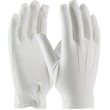 White Gloves - 100 Cotton - Snap cuff closure-men's size L- Santa's fav gloves