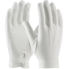 White Gloves - 100% Cotton - Snap cuff closure-men's size XL- Santa's fav gloves
