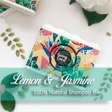 Organic COCONUT OIL SHAMPOO Bar - LEMON Jasmine-100% Natural- Normal/dry hair