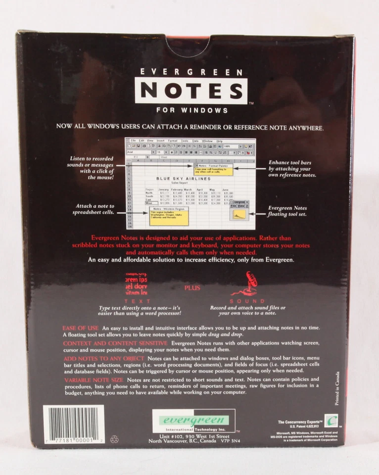 Evergreen Notes for Windows, V 1.0, RARE, Sealed - Image 2 of 3