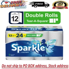 Kitchen Household Clean Up Paper Towels Bulk 12 Double Rolls = 24 Regular Rolls