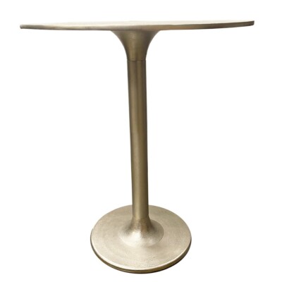 Livevie Salvatore Collection Cast Aluminum Pedestal Table, Metalic  Silver