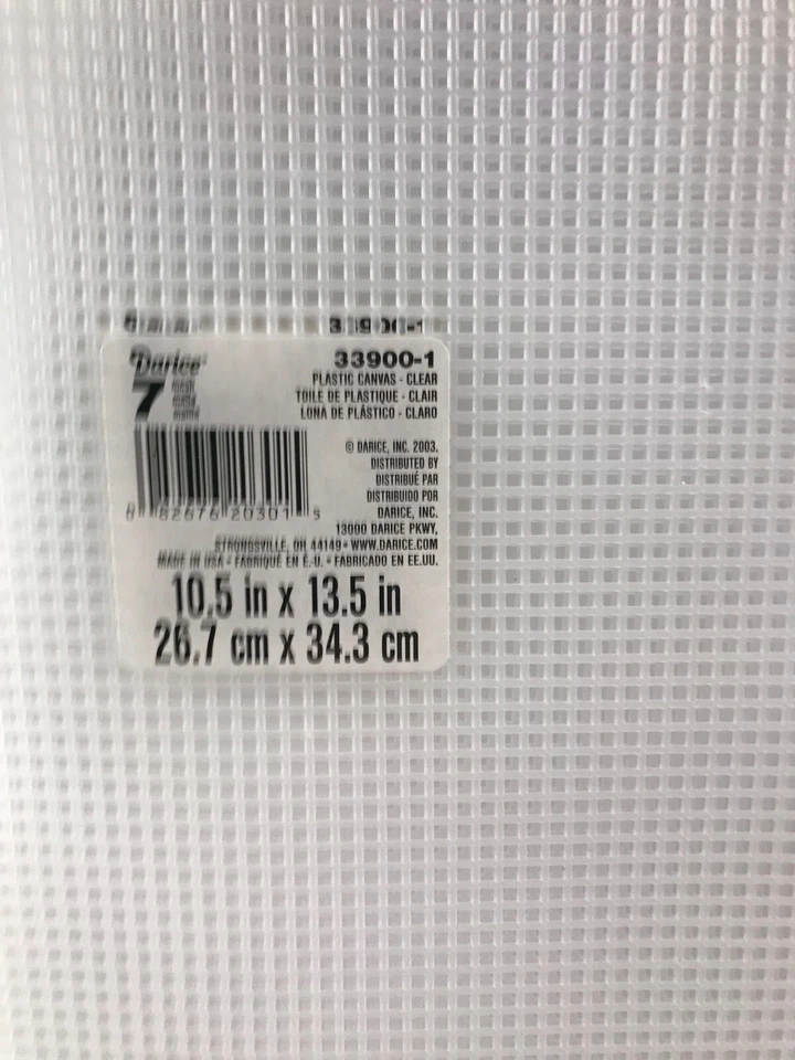 Darice Plastic Canvas #7 10.5"X13.5"-Clear, 33900-1 - Lot of 2 - New With Tags - Image 2 of 3