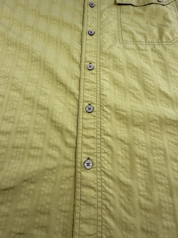 Royal Robbins 衬衫男式 L 码黄色纽扣短袖休闲版型户外 — 第 2/4 张图片