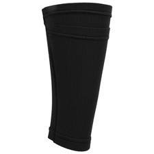 Black Adult L 1 Pair Soccer Shin Guard Socks Double Layer Shin Pad Sleeves