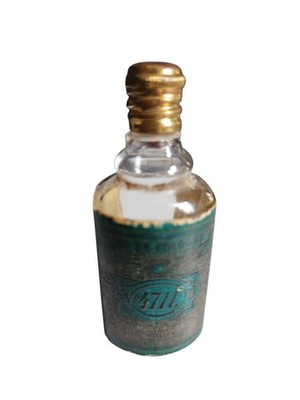 VINTAGE 4711 Eau De Cologne LEER Parfum Flakon Blau Gold Miniatur Double Vintage