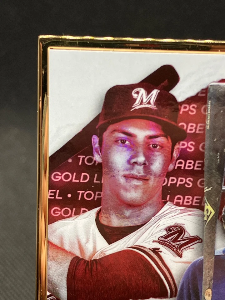 Christian Yelich 2020 Topps Gold Label FRAMED RED AUTO AUTOGRAPH #'d 5/5👀🍺⚾️🔥 - Image 2 of 4