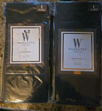 Two New Wamsutta 400 TC Euro Pillow Shams 100% Cotton Charcoal 26" x 26" 