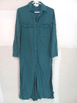 CLOTH & STONE Womens Green Button Slit SIde Maxi Midi Casual Career Dress Ten XS