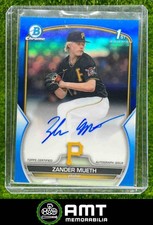 2023 Bowman Draft Zander Mueth Chrome Prospect Auto Blue 141/150 Pirates