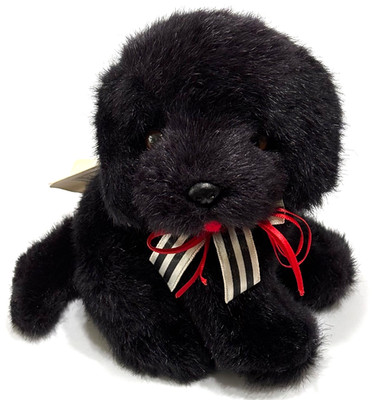 Russ Berrie Caress Soft Pets Plush Winston Black Dog Stuffed Animal Puppy #7857
