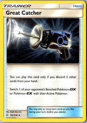 Great Catcher 192/236 Sun & Moon Cosmic Eclipse Uncommon Trainer
