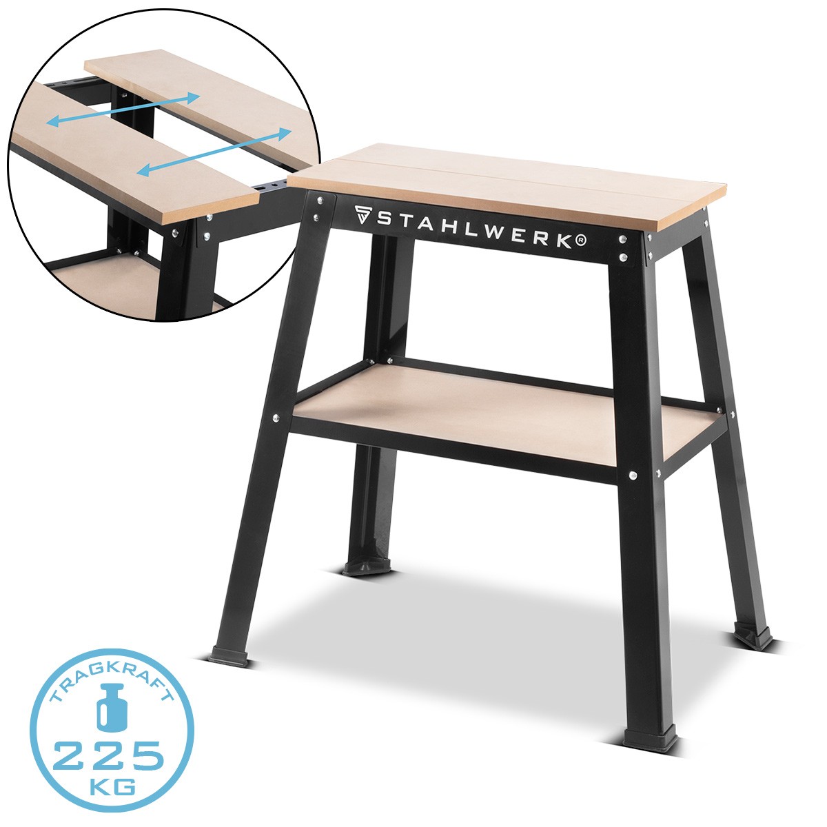 STAHLWERK Universal Maschinenständer 225 kg Maschinentisch Maschinenuntergestell