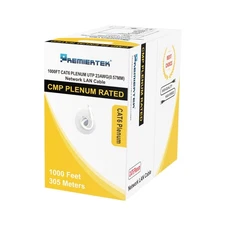 Bulk 1000ft Cat6 Plenum CMP 550Mhz 23AWG UTP Ethernet LAN Network Cable NEW