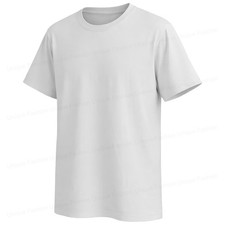 Mens Plain T-Shirt 100% Cotton Crew Neck Short Sleeve Basic Solid Tee Casual Top