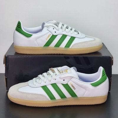 Adidas Samba Men's Size 8  Athletic Shoes White Green Soccer Footwear Sneakers