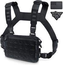 Tactical Chest Rig Bag for Men, Running Pack with Front Loop for EDC Hunting