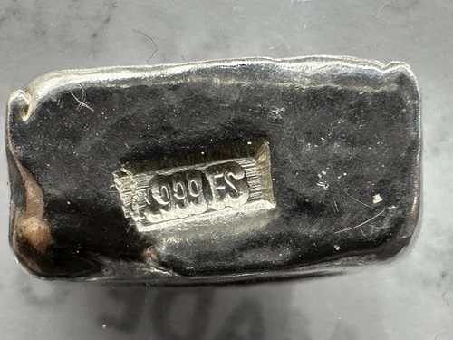 Hand Poured 8.49 gram  Bread Loaf- .999 Silver Bar