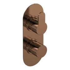 Nuie Arvan geb&uuml;rstete Bronze Doppel Thermostat Duschventil mit Umsteller
